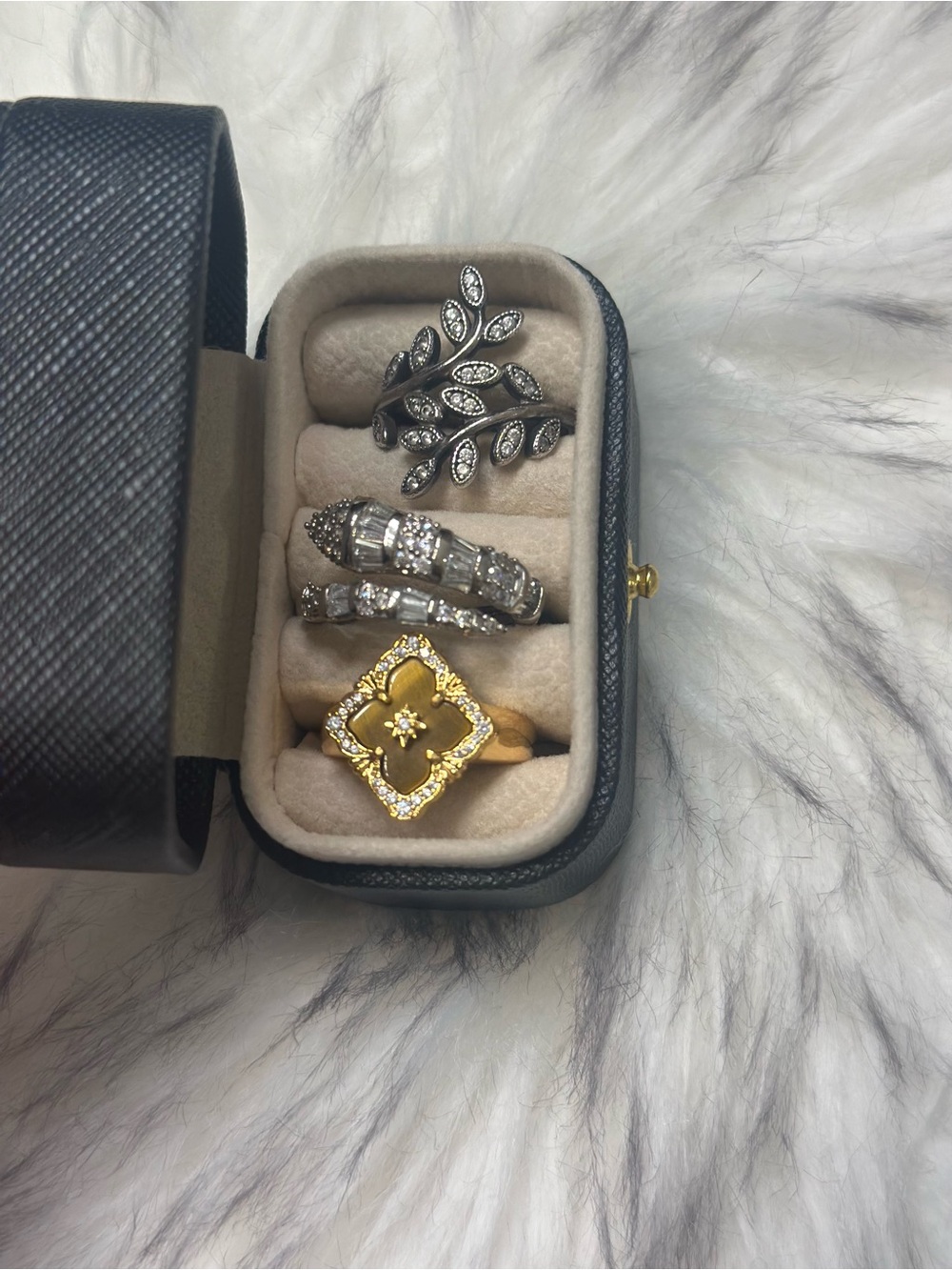 Gold and Silver Vintage-Style Stackable Rings Set
